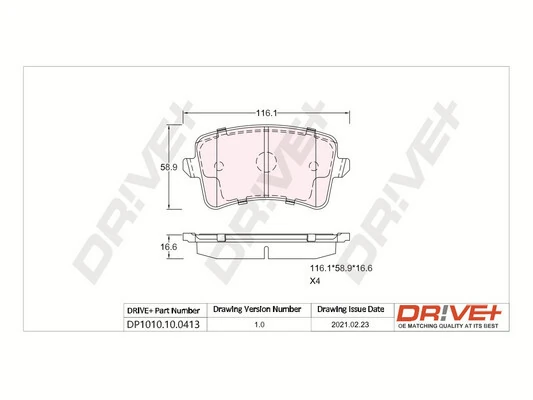 Dr!ve+ fékbetétkészlet, tárcsafék - DP1010.10.0413 - TothCarparts