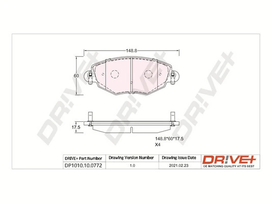 Dr!ve+ fékbetétkészlet, tárcsafék - DP1010.10.0772 - TothCarparts