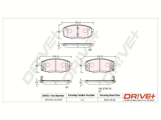 Dr!ve+ fékbetétkészlet, tárcsafék - DP1010.10.0797 - TothCarparts
