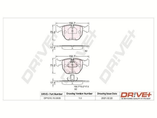 Dr!ve+ fékbetétkészlet, tárcsafék - DP1010.10.0805 - TothCarparts