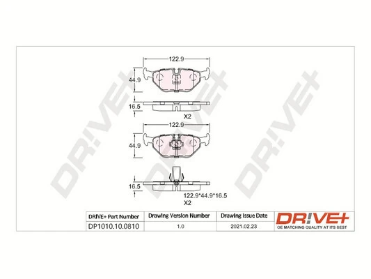 Dr!ve+ fékbetétkészlet, tárcsafék - DP1010.10.0810 - TothCarparts
