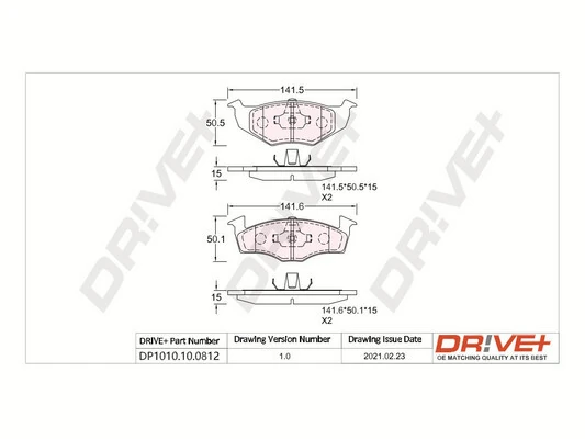 Dr!ve+ fékbetétkészlet, tárcsafék - DP1010.10.0812 - TothCarparts