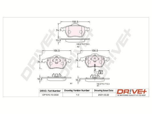 Dr!ve+ fékbetétkészlet, tárcsafék - DP1010.10.0830 - TothCarparts