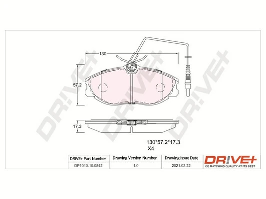 Dr!ve+ fékbetétkészlet, tárcsafék - DP1010.10.0842 - TothCarparts