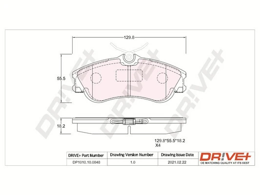 Dr!ve+ fékbetétkészlet, tárcsafék - DP1010.10.0848 - TothCarparts