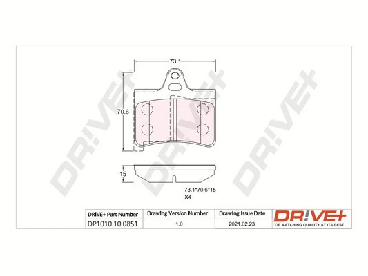 Dr!ve+ fékbetétkészlet, tárcsafék - DP1010.10.0851 - TothCarparts