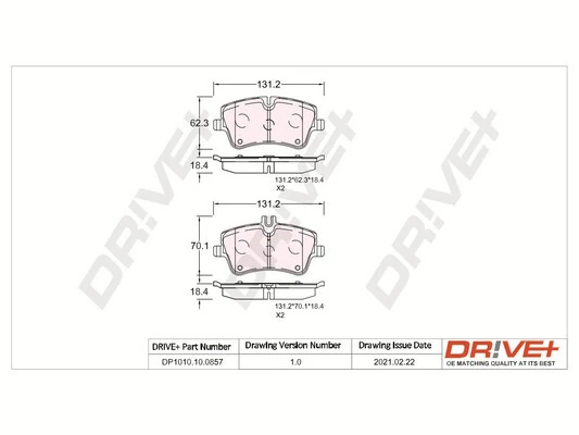 Dr!ve+ fékbetétkészlet, tárcsafék - DP1010.10.0857 - TothCarparts