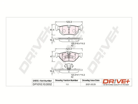 Dr!ve+ fékbetétkészlet, tárcsafék - DP1010.10.0892 - TothCarparts