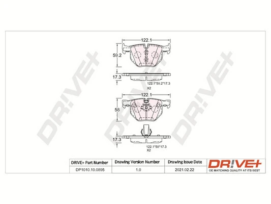 Dr!ve+ fékbetétkészlet, tárcsafék - DP1010.10.0895 - TothCarparts