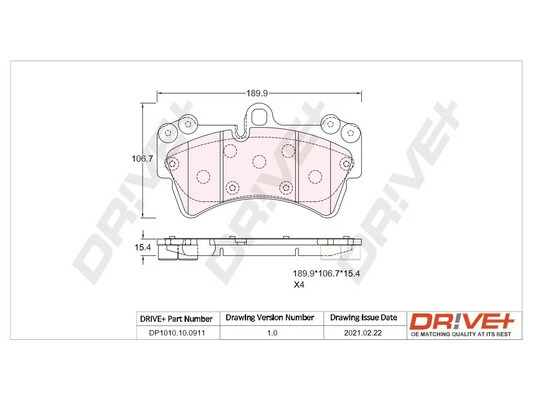 Dr!ve+ fékbetétkészlet, tárcsafék - DP1010.10.0911 - TothCarparts