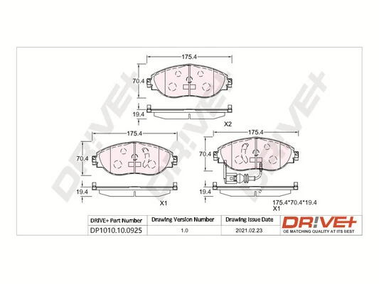 Dr!ve+ fékbetétkészlet, tárcsafék - DP1010.10.0925 - TothCarparts