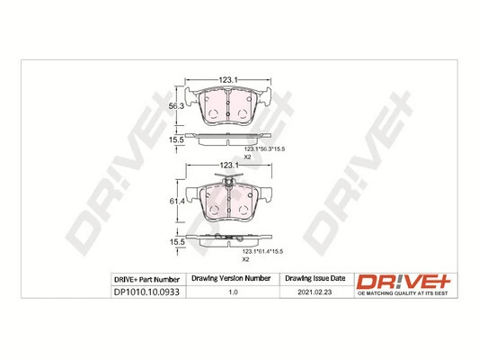Dr!ve+ fékbetétkészlet, tárcsafék - DP1010.10.0933 - TothCarparts