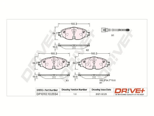 Dr!ve+ fékbetétkészlet, tárcsafék - DP1010.10.0934 - TothCarparts