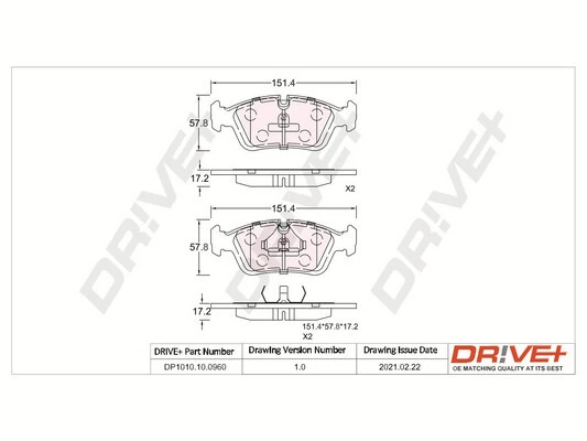 Dr!ve+ fékbetétkészlet, tárcsafék - DP1010.10.0960 - TothCarparts
