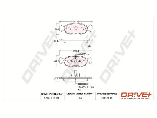 Dr!ve+ fékbetétkészlet, tárcsafék - DP1010.10.0971 - TothCarparts