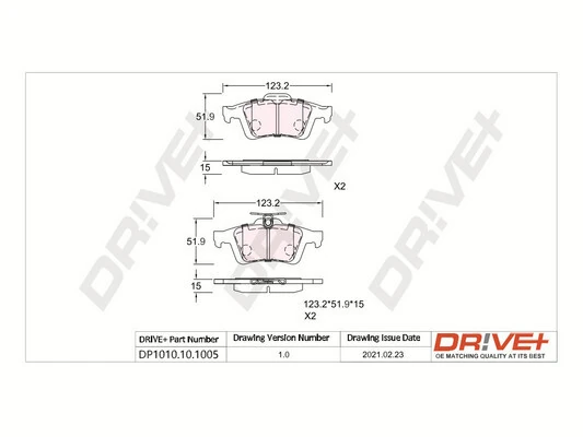 Dr!ve+ fékbetétkészlet, tárcsafék - DP1010.10.1005 - TothCarparts