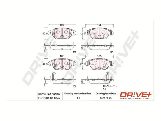 Dr!ve+ fékbetétkészlet, tárcsafék - DP1010.10.1047 - TothCarparts