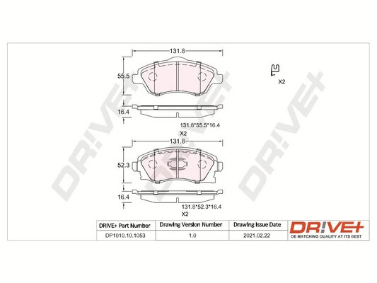 Dr!ve+ fékbetétkészlet, tárcsafék - DP1010.10.1053 - TothCarparts
