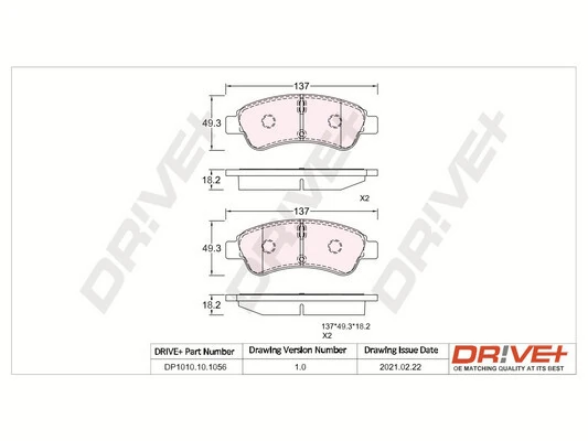 Dr!ve+ fékbetétkészlet, tárcsafék - DP1010.10.1056 - TothCarparts