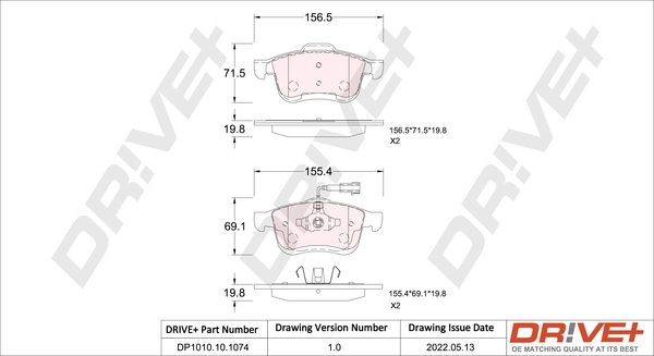 Dr!ve+ fékbetétkészlet, tárcsafék - DP1010.10.1074 - TothCarparts