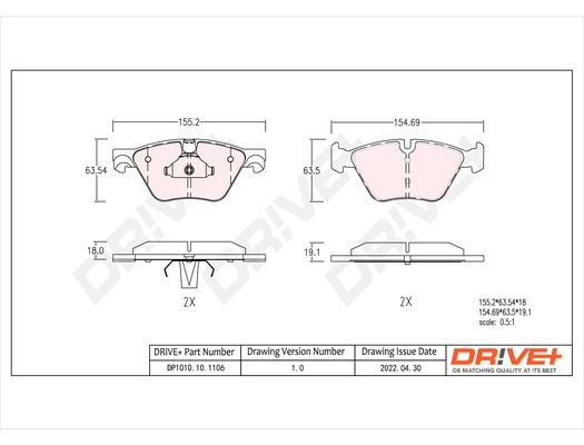 Dr!ve+ fékbetétkészlet, tárcsafék - DP1010.10.1106 - TothCarparts