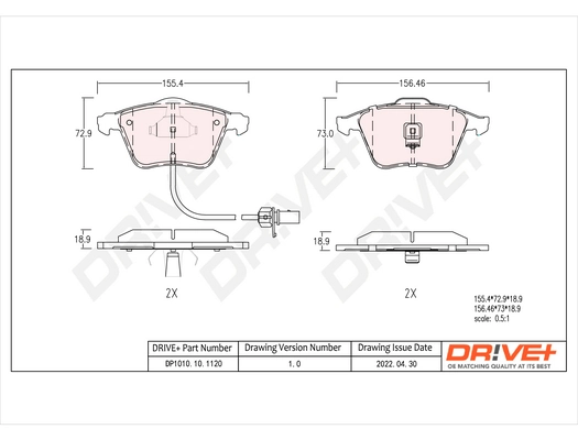 Dr!ve+ fékbetétkészlet, tárcsafék - DP1010.10.1120 - TothCarparts