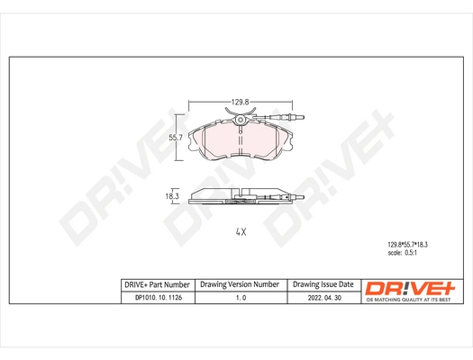 Dr!ve+ fékbetétkészlet, tárcsafék - DP1010.10.1126 - TothCarparts