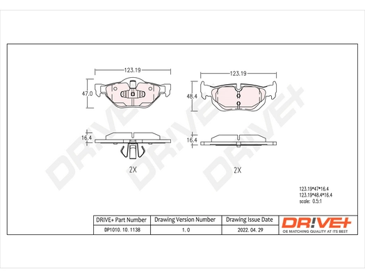 Dr!ve+ fékbetétkészlet, tárcsafék - DP1010.10.1138 - TothCarparts