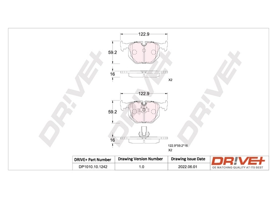 Dr!ve+ fékbetétkészlet, tárcsafék - DP1010.10.1242 - TothCarparts