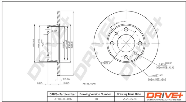 Dr!ve+ féktárcsa - DP1010.11.0036 - TothCarparts