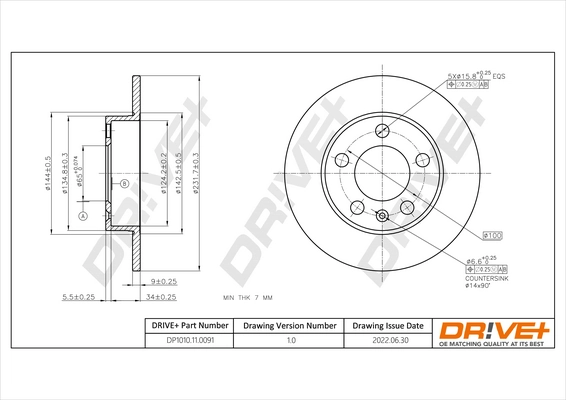 Dr!ve+ féktárcsa - DP1010.11.0091 - TothCarparts