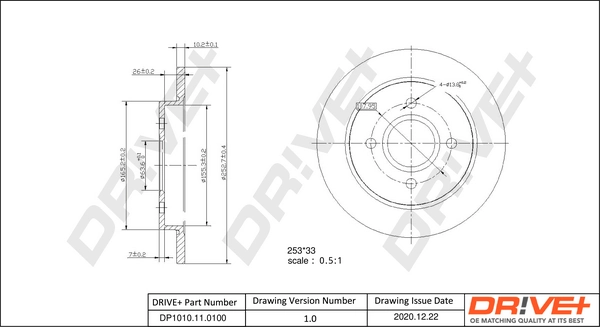 Dr!ve+ féktárcsa - DP1010.11.0100 - TothCarparts