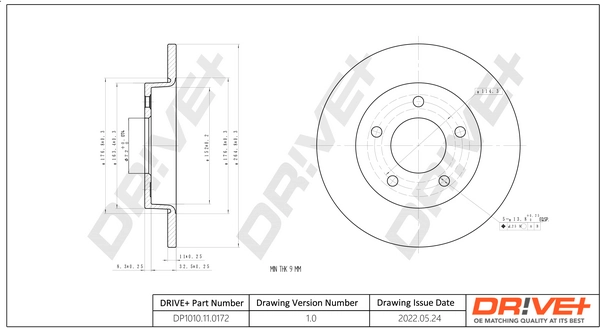 Dr!ve+ féktárcsa - DP1010.11.0172 - TothCarparts