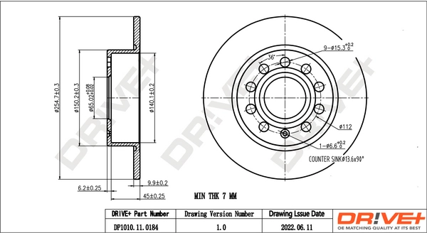 Dr!ve+ féktárcsa - DP1010.11.0184 - TothCarparts