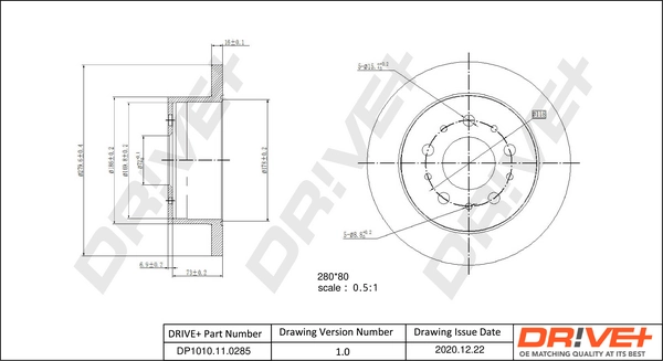 Dr!ve+ féktárcsa - DP1010.11.0285 - TothCarparts