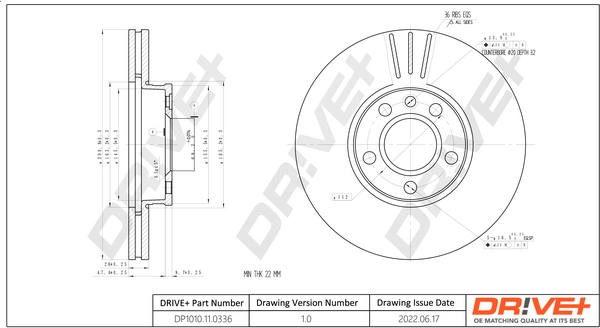 Dr!ve+ féktárcsa - DP1010.11.0336 - TothCarparts