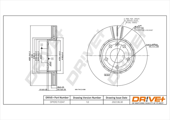 Dr!ve+ féktárcsa - DP1010.11.0347 - TothCarparts