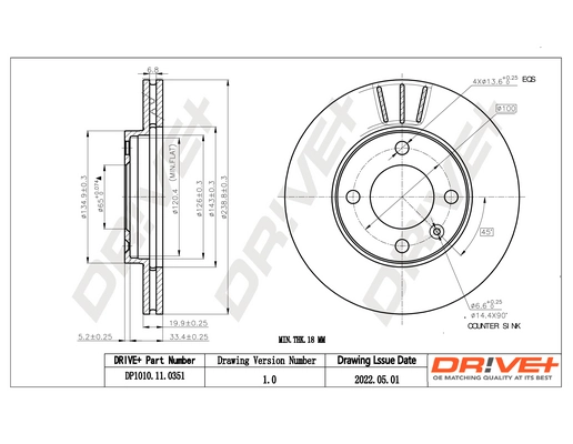 Dr!ve+ féktárcsa - DP1010.11.0351 - TothCarparts