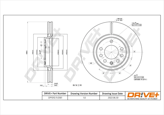Dr!ve+ féktárcsa - DP1010.11.0361 - TothCarparts