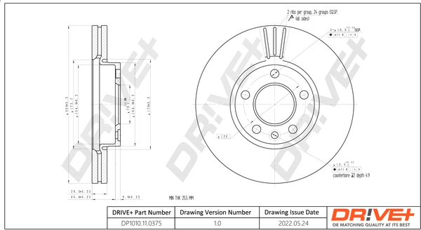Dr!ve+ féktárcsa - DP1010.11.0375 - TothCarparts