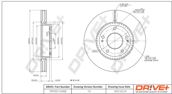 Dr!ve+ féktárcsa - DP1010.11.0408 - TothCarparts