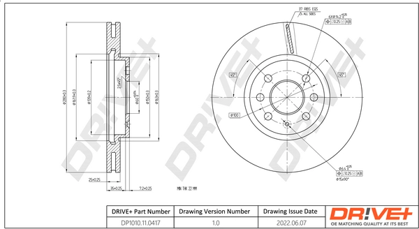 Dr!ve+ féktárcsa - DP1010.11.0417 - TothCarparts