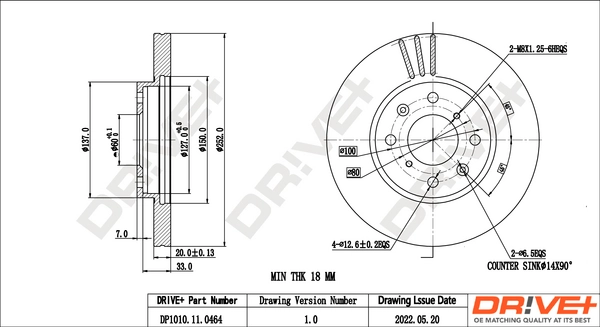 Dr!ve+ féktárcsa - DP1010.11.0464 - TothCarparts