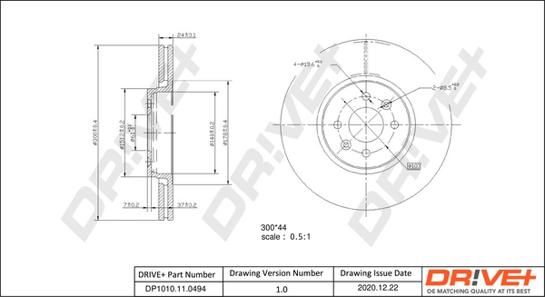 Dr!ve+ féktárcsa - DP1010.11.0494 - TothCarparts