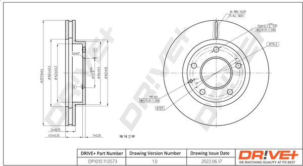 Dr!ve+ féktárcsa - DP1010.11.0573 - TothCarparts