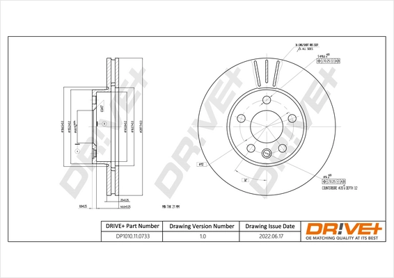 Dr!ve+ féktárcsa - DP1010.11.0733 - TothCarparts