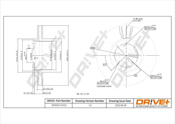 Dr!ve+ féktárcsa - DP1010.11.0753 - TothCarparts