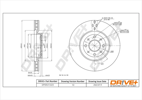 Dr!ve+ féktárcsa - DP1010.11.1223 - TothCarparts