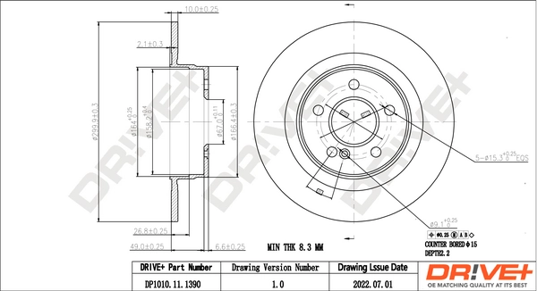 Dr!ve+ féktárcsa - DP1010.11.1390 - TothCarparts