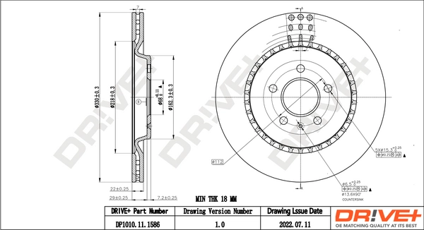 Dr!ve+ féktárcsa - DP1010.11.1586 - TothCarparts